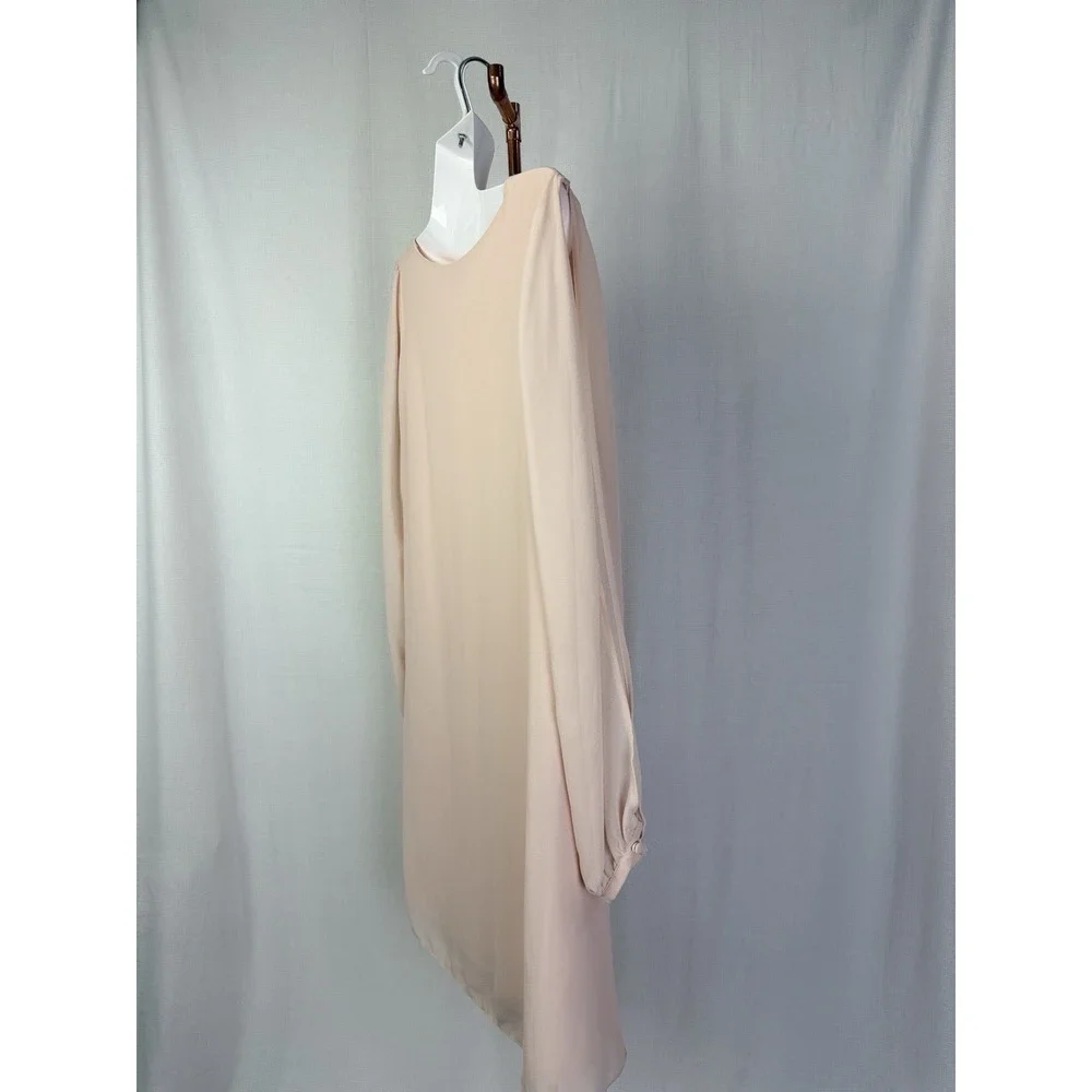 Gianni Bini Women's Blush Pink V Neck Long Sleeve‎ Shift Dress Size M